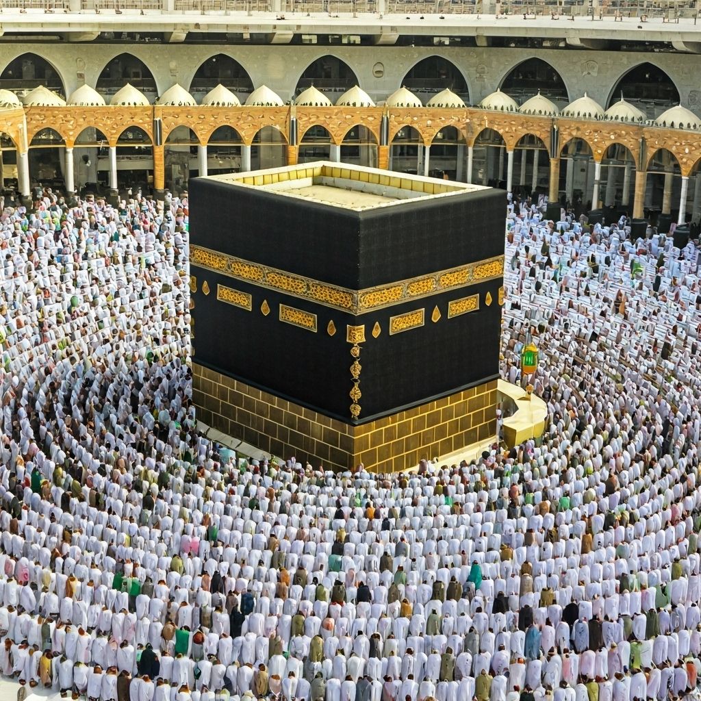 Kaaba during Hajj with Pilgrims